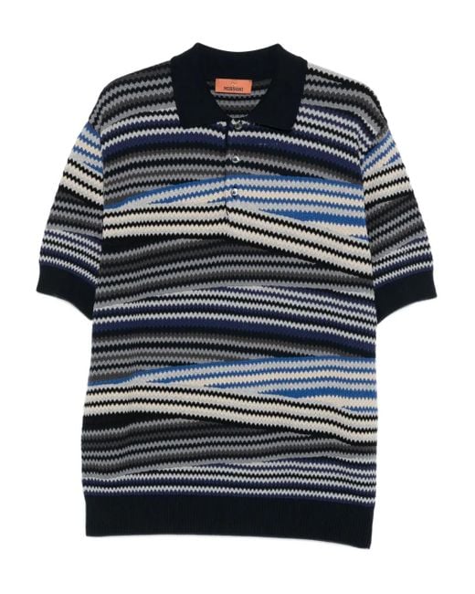 Missoni Blue Striped Polo for men