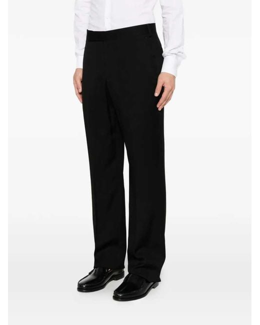 Lardini Black Tailored Trousers With Pressed Crease for men