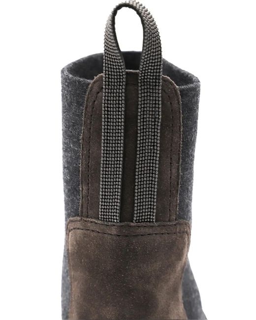 Brunello Cucinelli Brown Suede Chelsea Boots