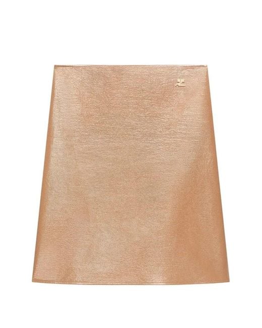 Courreges Natural Flared Vinyl Skirt