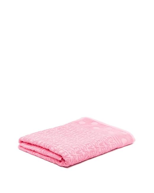 Versace Pink Towel With Jacquard Logo