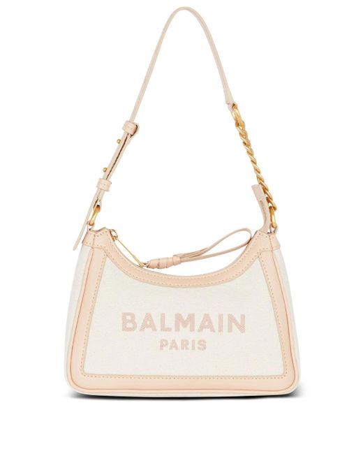 Balmain White B-Army Tote Bag With Embroidery