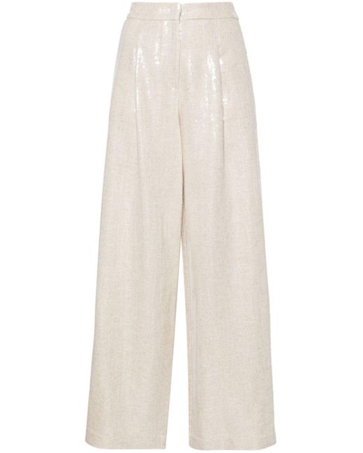 FEDERICA TOSI Natural Bamboo Sequin Pants