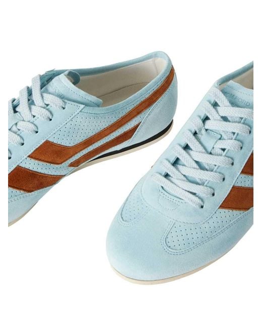 Tom Ford Blue Perforated Leather Sneakers