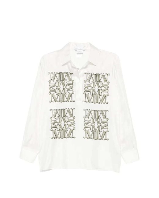 Max Mara White Maxmarabesque Silk Shirt