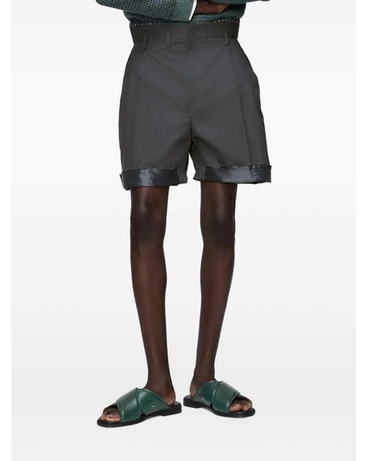Maison Margiela Gray Pleated Bermuda Shorts for men