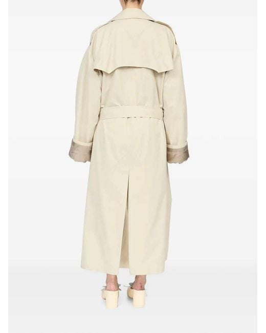 MM6 by Maison Margiela White Cotton Twill Trench Coat