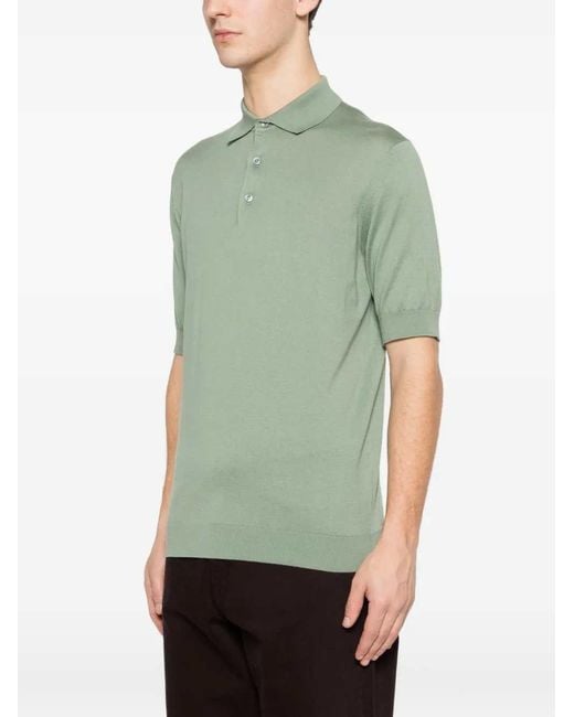 Lardini Green Button-Down Polo for men