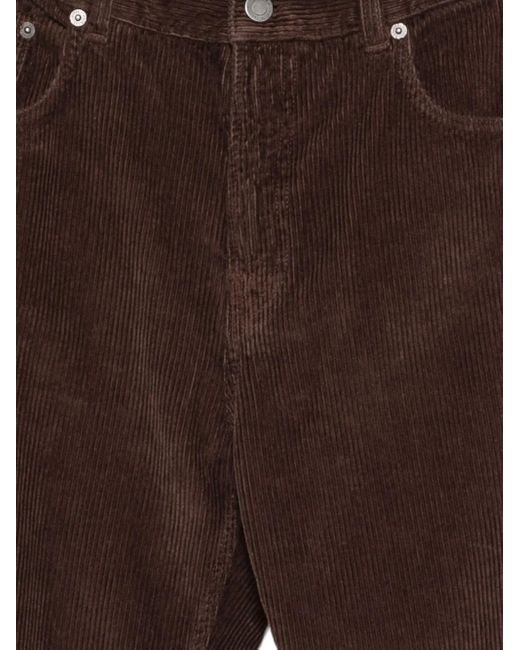 Haikure Brown Cotton Ribbed Trousers