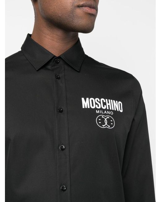 Camicia Con Stampa di Moschino in Black da Uomo