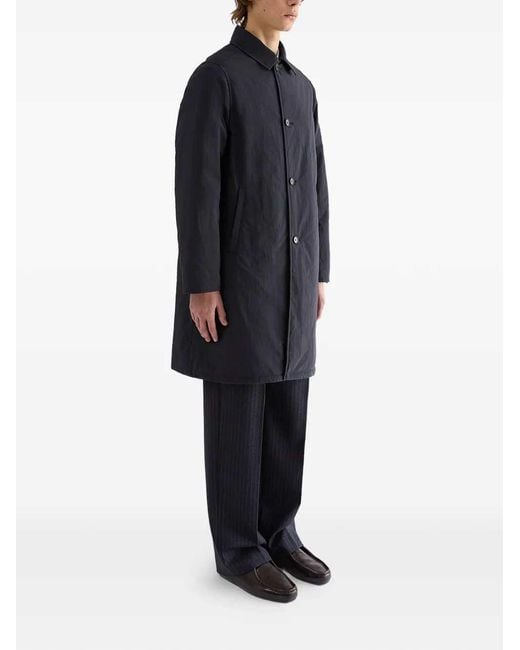 Jil Sander Blue Button-Front Coat for men