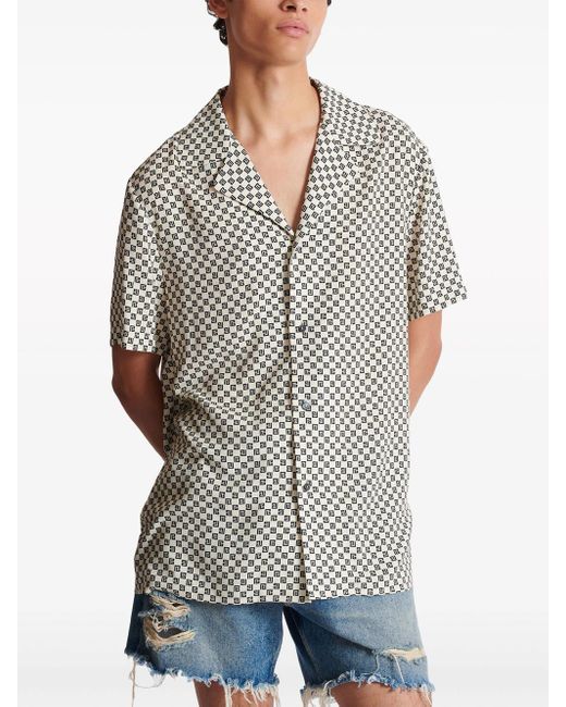 Balmain Gray Shirt With Print for men