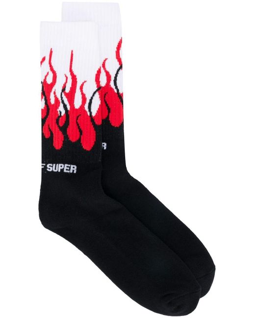 Vision Of Super Red Flame Pattern Socks