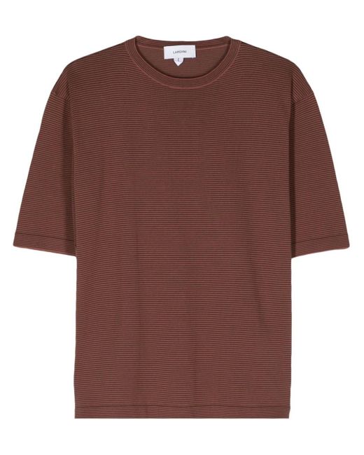 Lardini Brown Striped T-Shirt for men