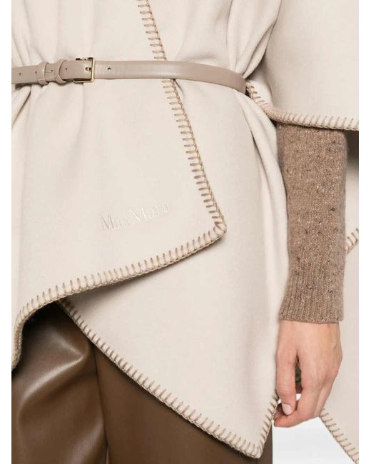 Max Mara Natural Colomba Belted Poncho
