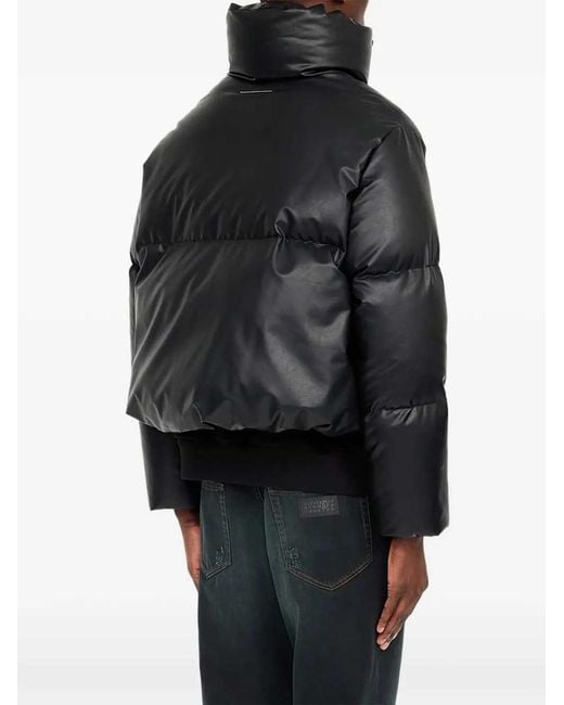 MM6 by Maison Margiela Black Padded Leather-Effect Jacket