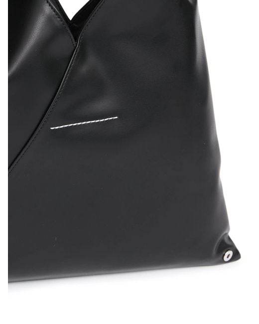 MM6 by Maison Martin Margiela Black Small Japanese Leather Tote Bag