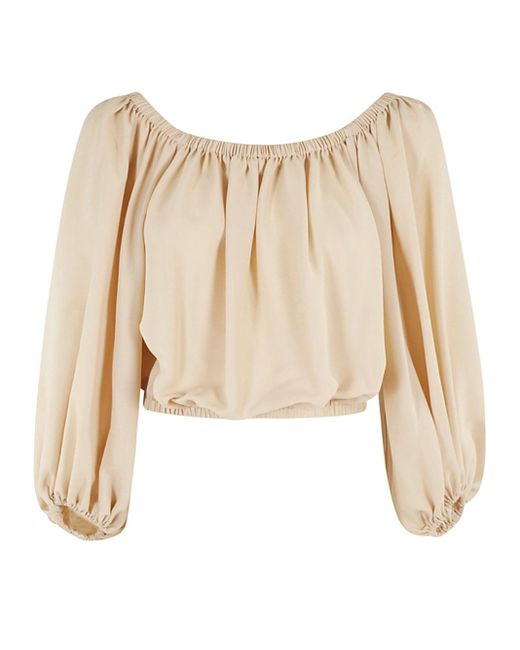 FEDERICA TOSI Natural Blouse With Square Neckline