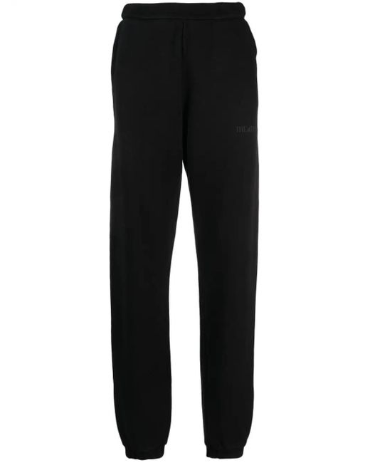 The Attico Black Penny Track Pants With Embossed Logo