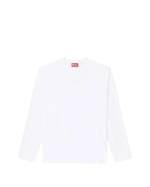 DIESEL White Kristian Long-Sleeve T-Shirt for men