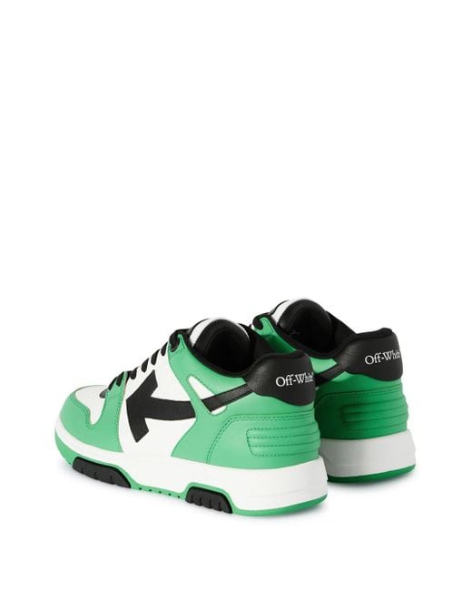 Sneakers in pelle out of office di Off-White c/o Virgil Abloh in Green da Uomo