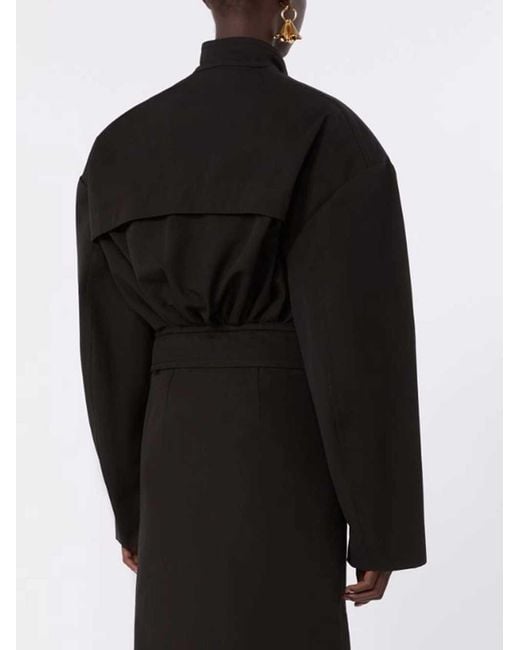 Sportmax Black Oversized Cotton Bomber Jacket