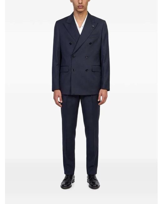 Lardini Blue Double-Breasted Suit for men