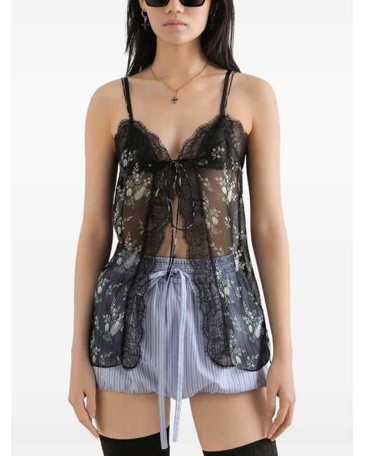 Dolce & Gabbana Black Dolce & Gabbana Floral Top