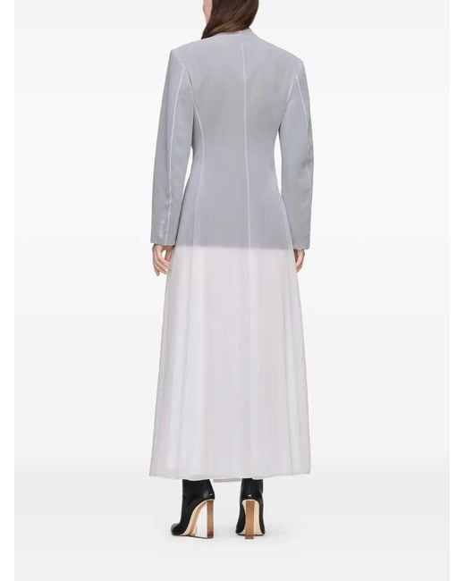 Maison Margiela White Long-Sleeved Midi Dress