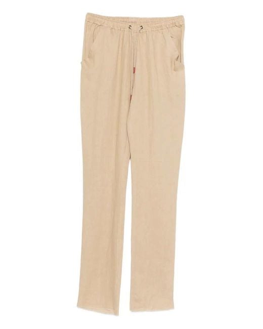Kiton Natural Drawstring Waist Pants for men
