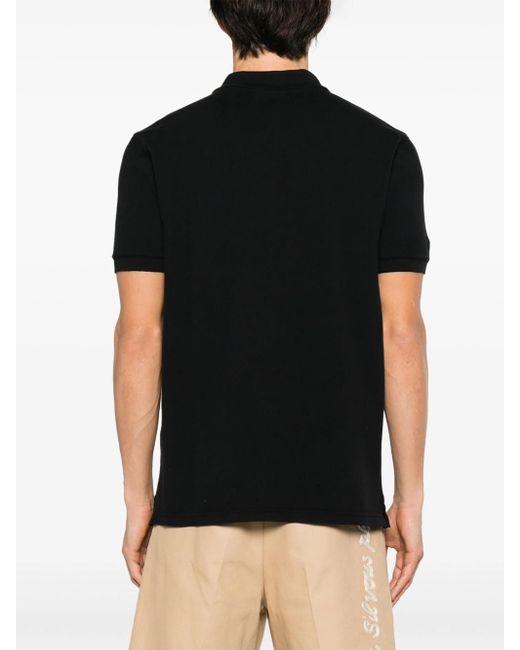 Maison Kitsuné Black Fox Head Cotton Polo Shirt for men