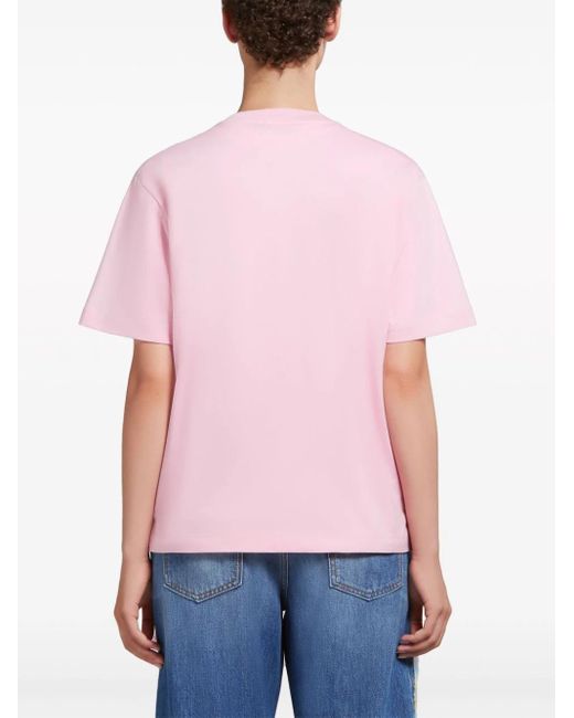T-Shirt Con Ricamo di Marni in Pink