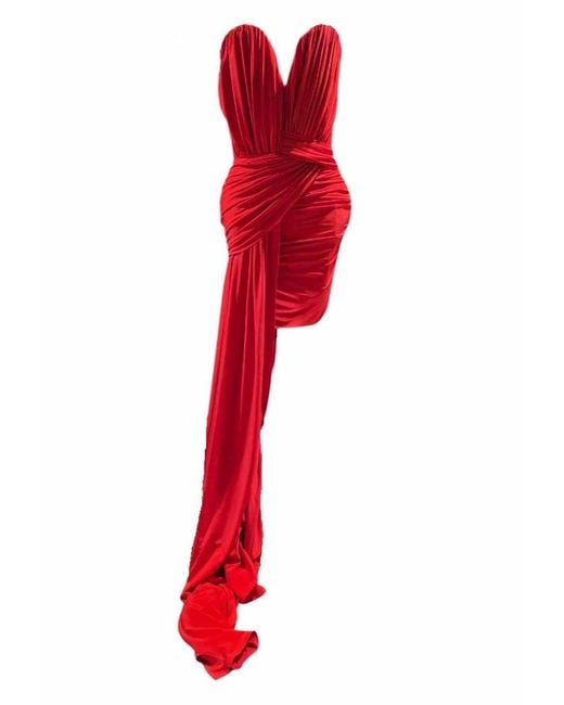 Stella McCartney Red Asymmetrical Crepe And Jersey Dress