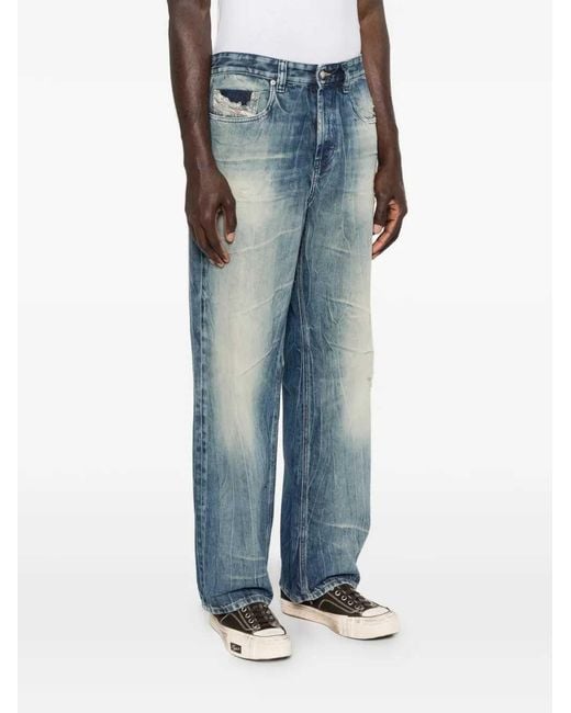 DIESEL Blue Denim With Logo Patch for men