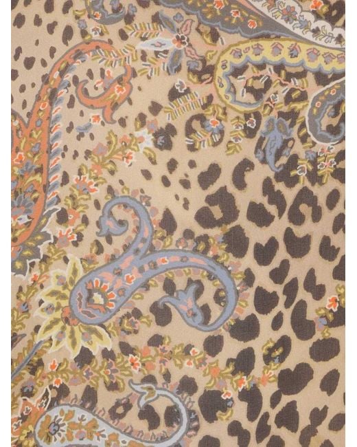 Etro Natural Printed Silk Shirt
