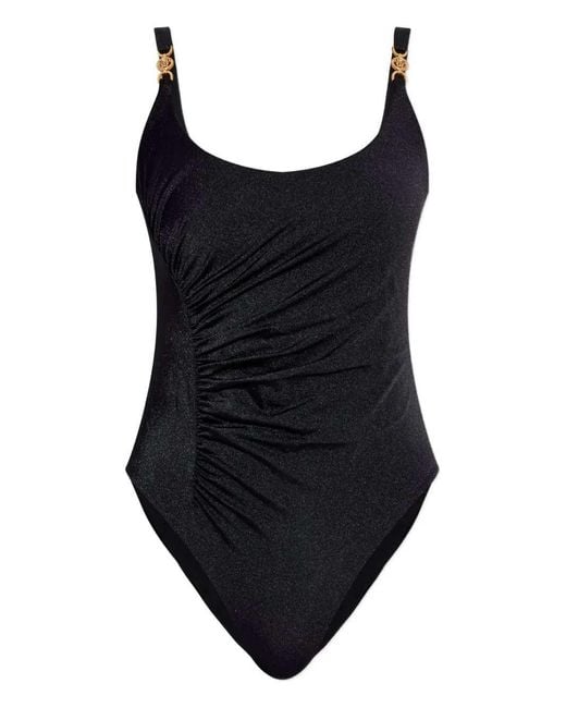 Versace Black Swimsuit With Ruched Details