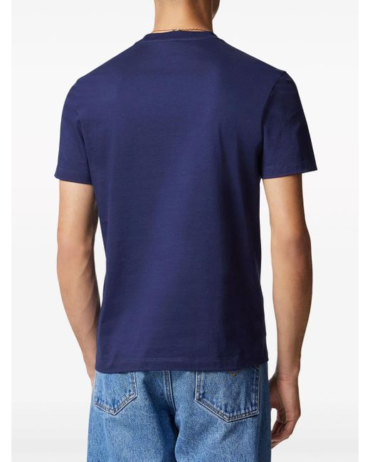 T-Shirt Con Stampa di Versace in Blue da Uomo