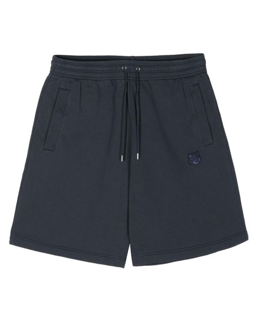 Maison Kitsuné Blue Sports Shorts With Patch for men