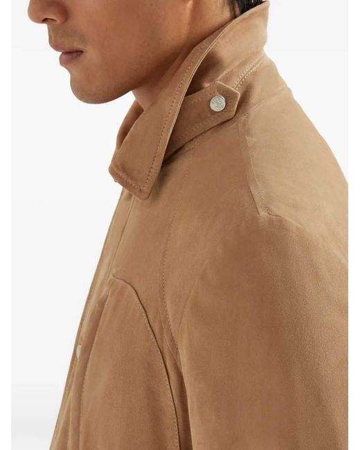 Brunello Cucinelli Brown Suede Jacket for men