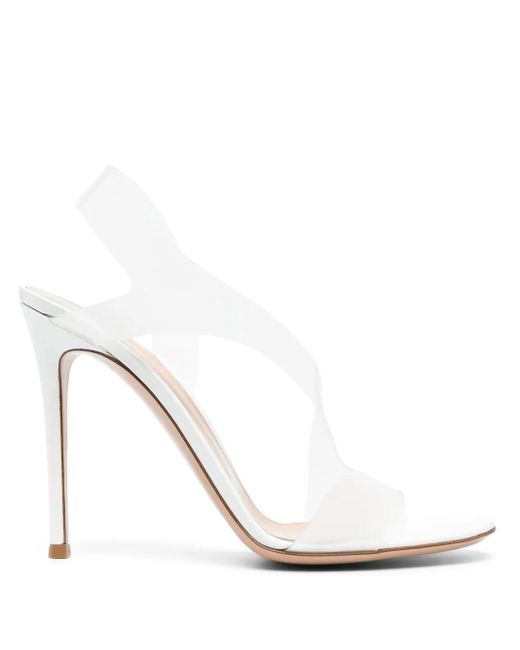 Gianvito Rossi White Metropolis Sandals With 105Mm Back Strap