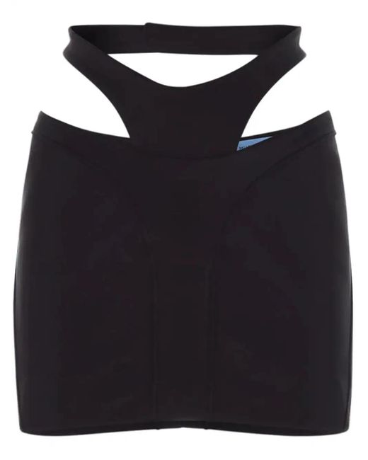 Mugler Black Miniskirt With Cut-Out