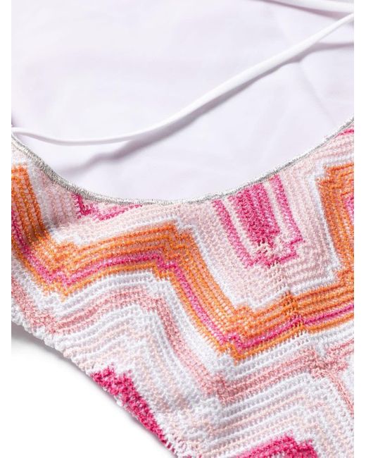 Missoni Pink Chevron Knit Swimsuit