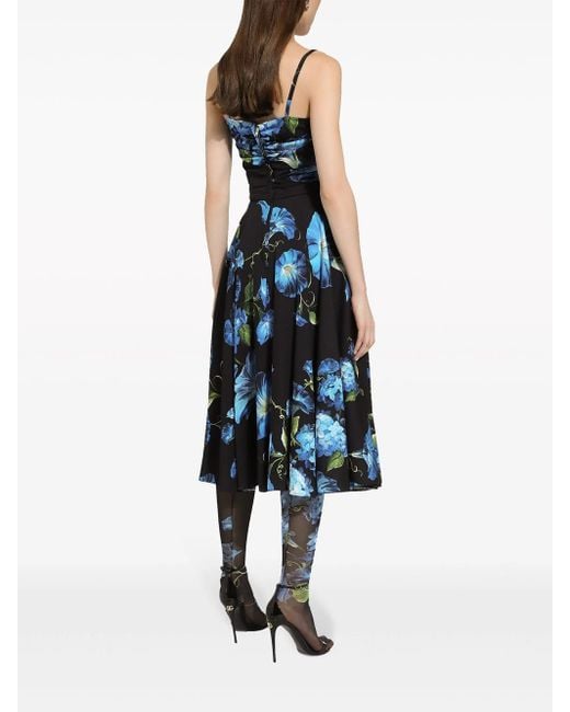 Dolce & Gabbana Strapless Charmeuse Dress With Bluebell