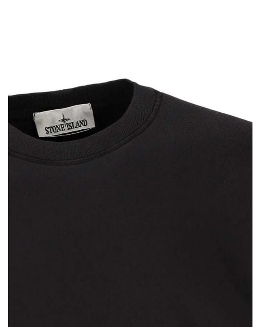 Stone Island Black Sweatshirt With Appliqué for men