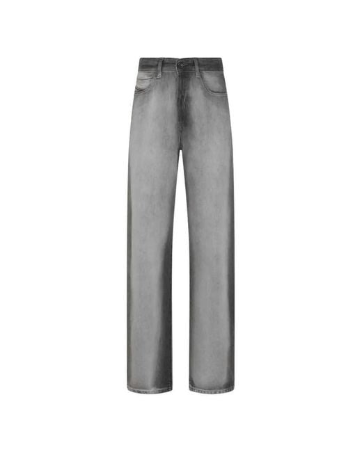 DIESEL Gray Five-Pocket Jeans