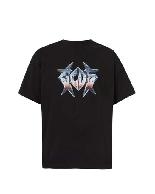 Gcds Black Graphic T-Shirt for men