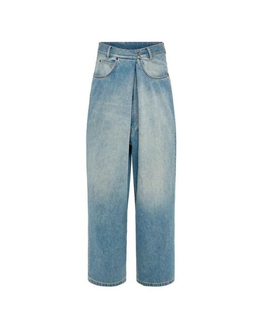 Maison Margiela Blue Faded Wrap-Style Jeans for men