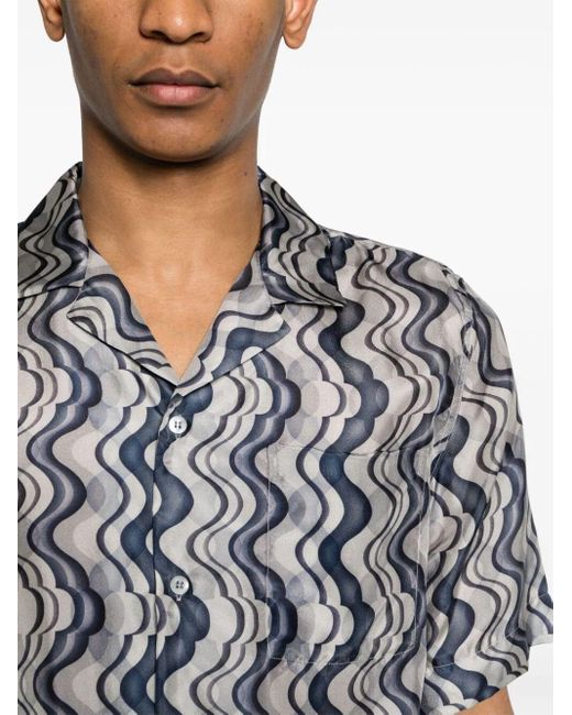 Camicia Carltone 8161 M.W.Shirt Blu di Dries Van Noten in Gray da Uomo