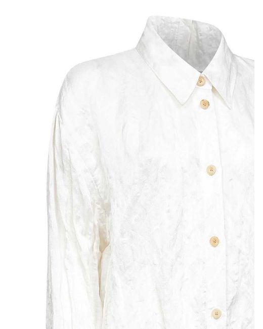 Khaite White Wrinkled-Effect Shirt