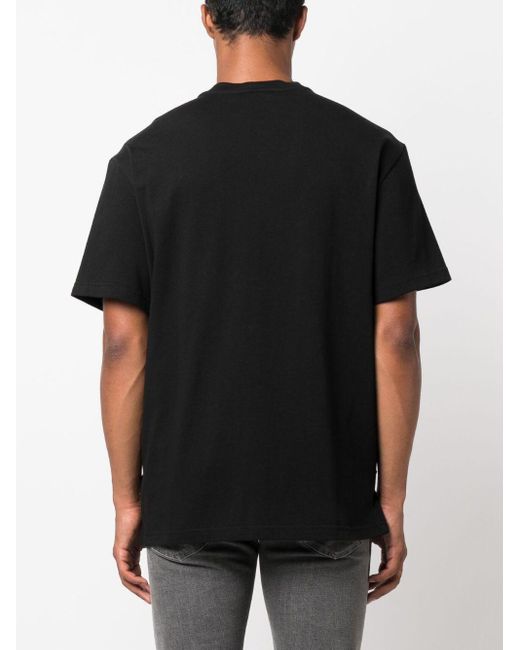 John Richmond Black T-Shirt With Crossed Bands for men